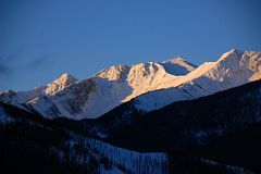 03A Sunrise On Sundance Range From Trans Canada Highway Just After Leaving Banff Towards Lake Louise In Winter.jpg